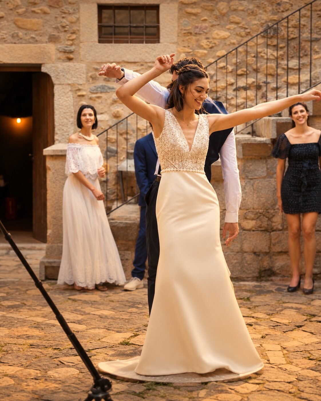 Vídeo 360 en plataforma giratoria en una boda